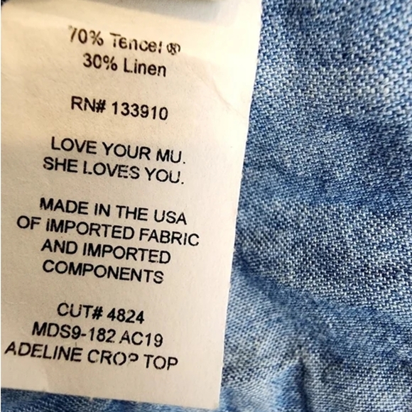 Show Me Your MuMu Chambray Crop Top - Picture 8 of 9